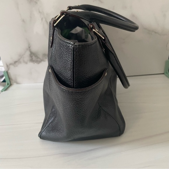 Kate Spade New York Black Pebbled Leather Tote Purse - Picture 8 of 13